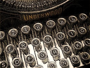 Old typewriter keys - drawing