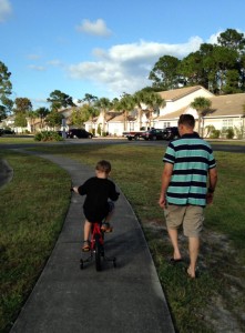 Caden learning to ride a bike - Nov 2015